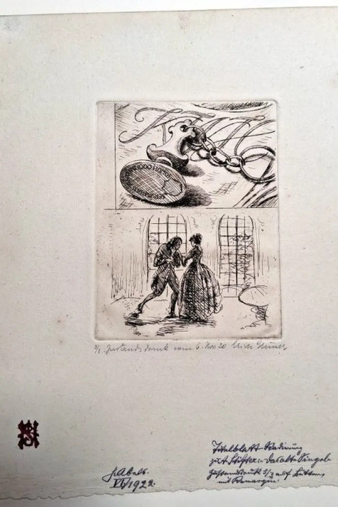 Aguafuerte Gruner - Probedrucke zu Adelbert Stifter 