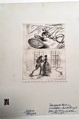 Aguafuerte Gruner - Probedrucke zu Adelbert Stifter 