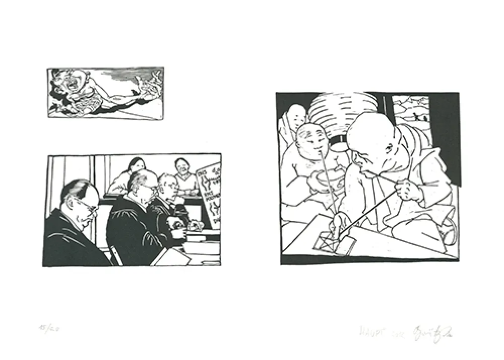 Linograbado Grützke - Bilder aus Bongs Stall