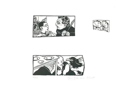 Linograbado Grützke - Bilder aus Bongs Stall