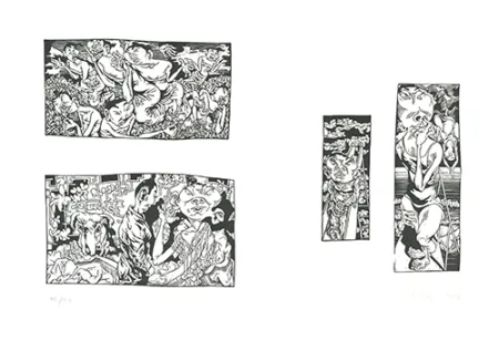 Linograbado Grützke - Bilder aus Bongs Stall