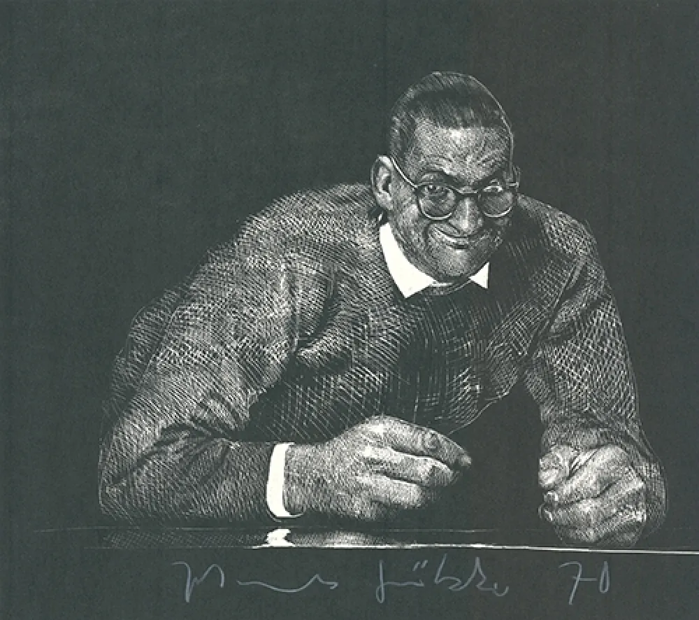 Linograbado Grützke - Selbstportrait II