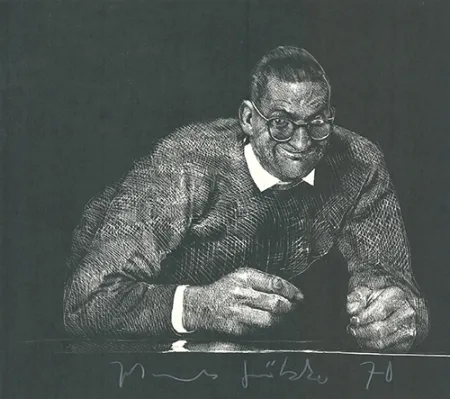 Linograbado Grützke - Selbstportrait II