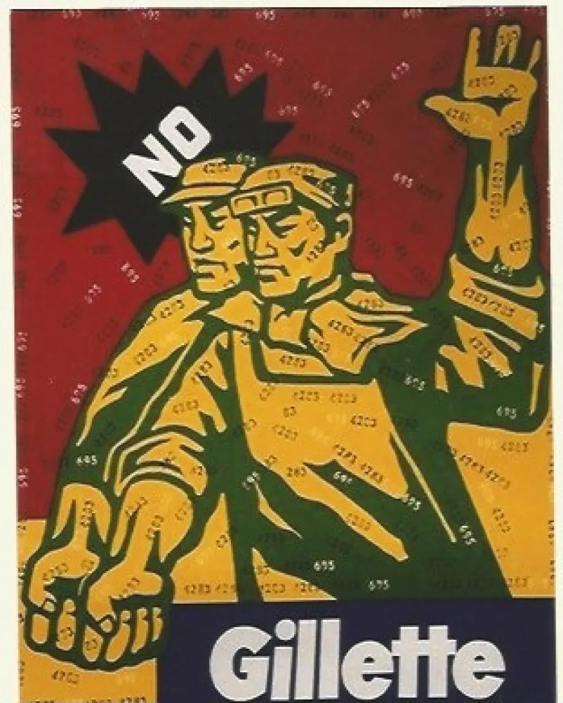 Litografía Guangyi - Great criticism - Gillete