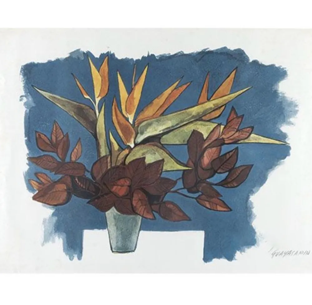 Aguafuerte Guayasamin - Flor de Orquídea