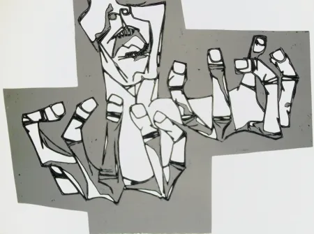 Grabado Guayasamin - Las manos de la ira