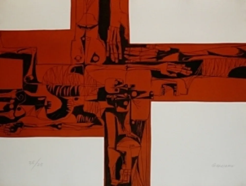 Grabado Guayasamin - Lidice 2