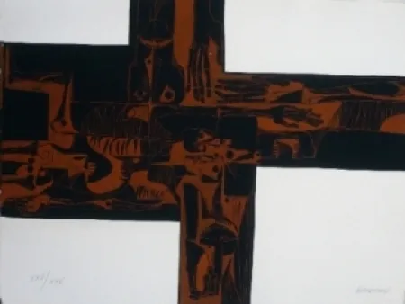 Grabado Guayasamin - Lidice 2 variante