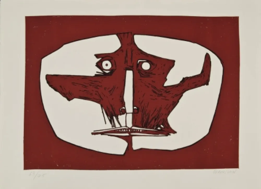 Grabado Guayasamin - Máscara