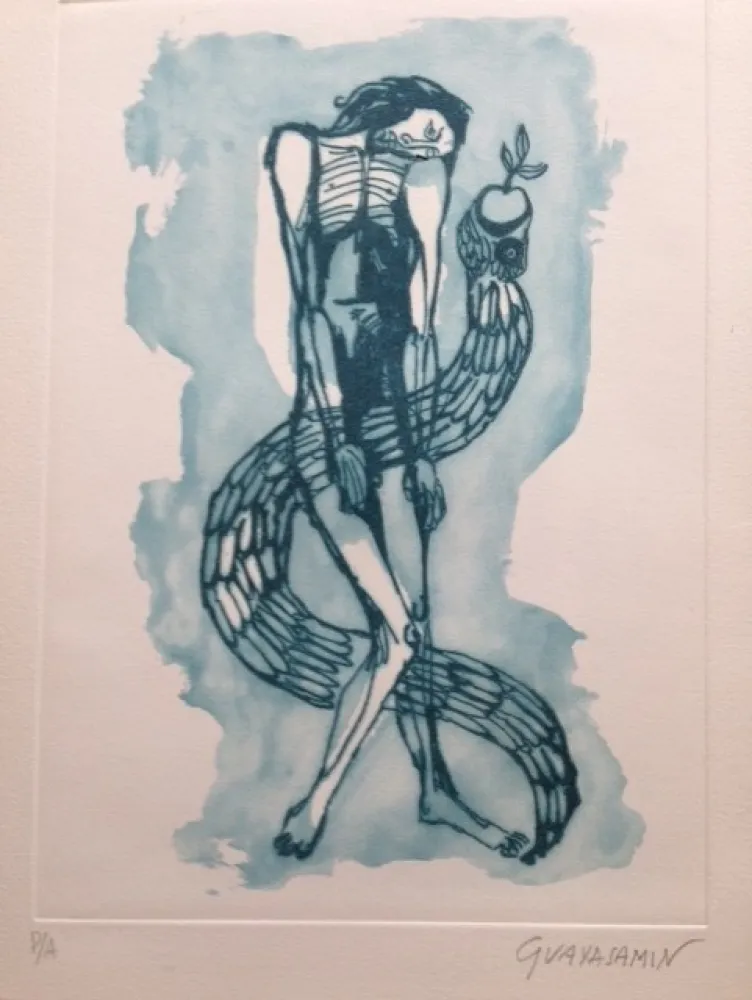 Aguafuerte Guayasamin - Serpiente del Paraíso