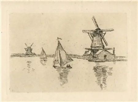 Grabado Guillaumin - En Hollande