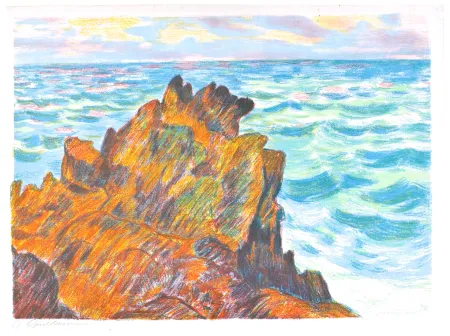 Litografía Guillaumin - Les Roches Rouges