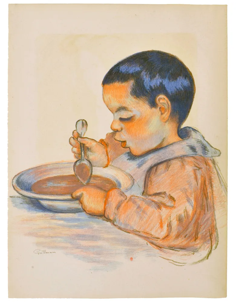 Litografía Guillaumin - Tête d'enfant