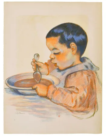 Litografía Guillaumin - Tête d'enfant