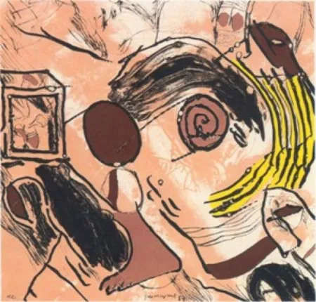 Múltiple Guinovart - A tu violencia granate, sordomudos en la penumbra.