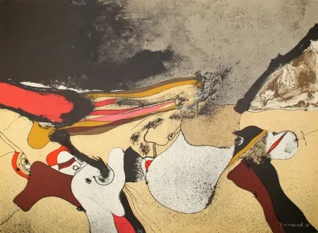 Litografía Guinovart - Cap a fora