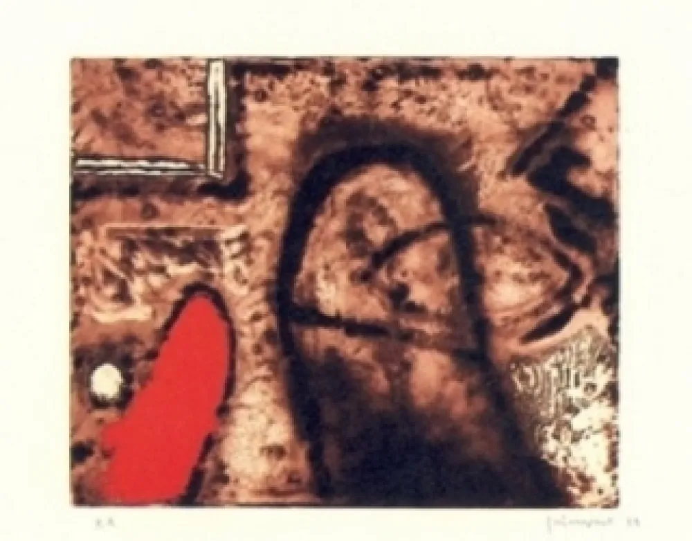 Grabado Guinovart - Figura i vermell 