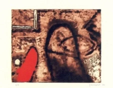 Grabado Guinovart - Figura i vermell 