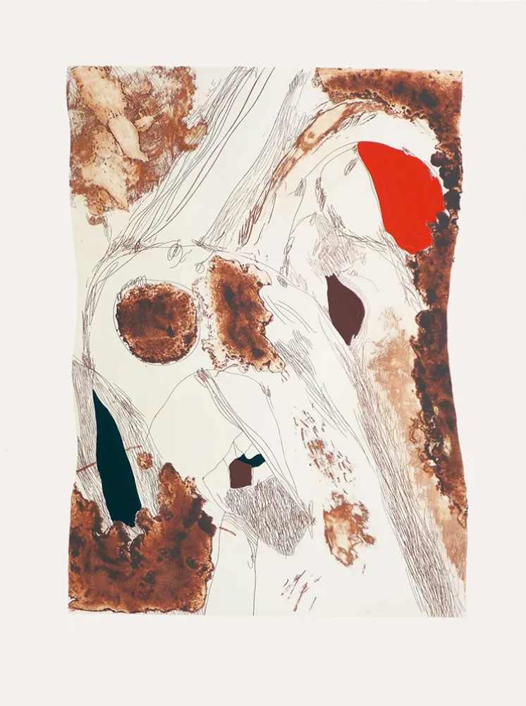 Grabado Guinovart - Fuga y siena