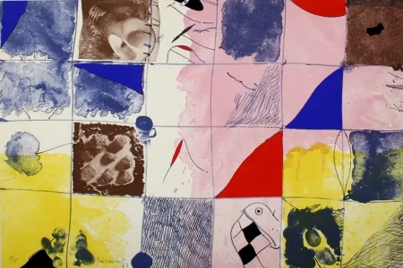 Litografía Guinovart - Joc a terra