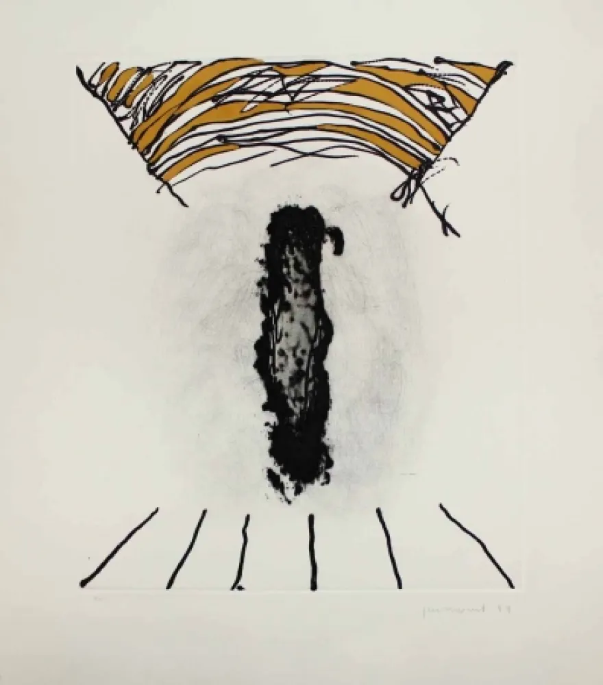 Grabado Guinovart - La cara fosca