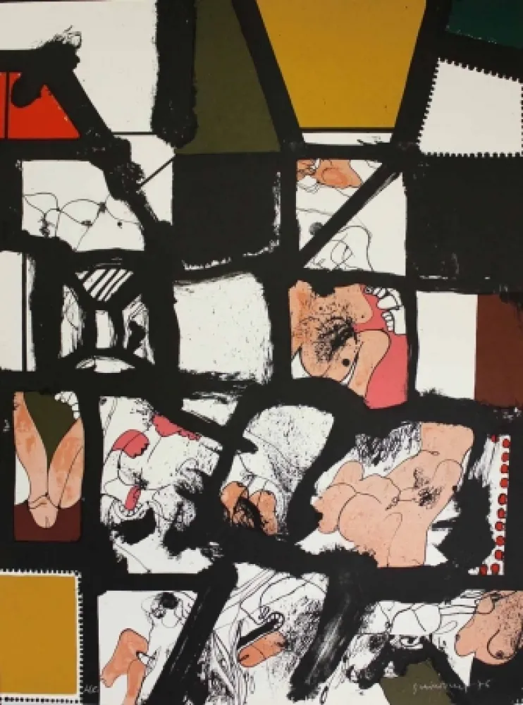 Litografía Guinovart - L'ull 1976