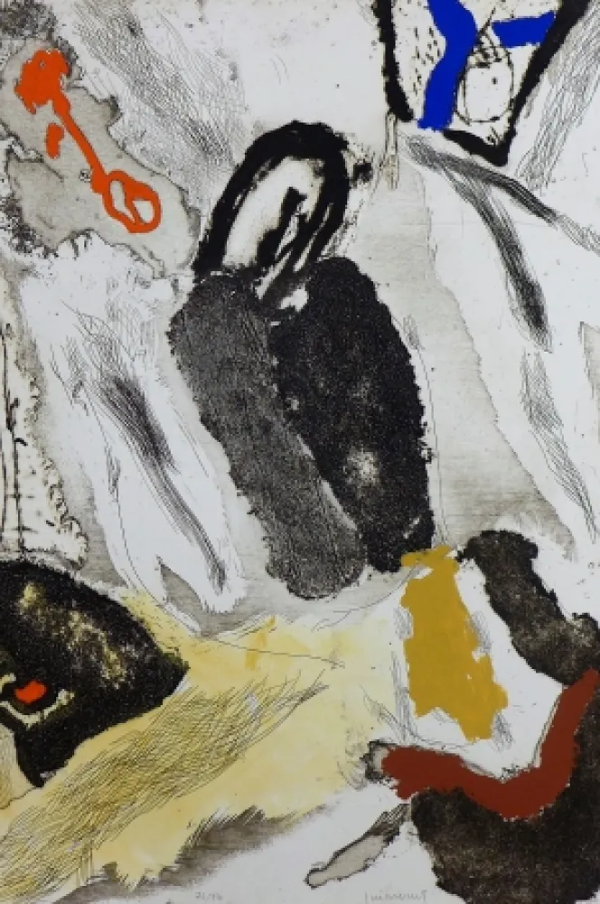 Grabado Guinovart - M'agafa la Terra 