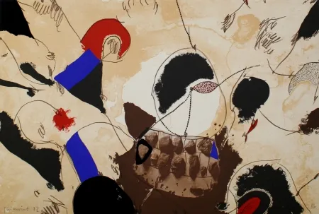 Litografía Guinovart - Pedres i dents