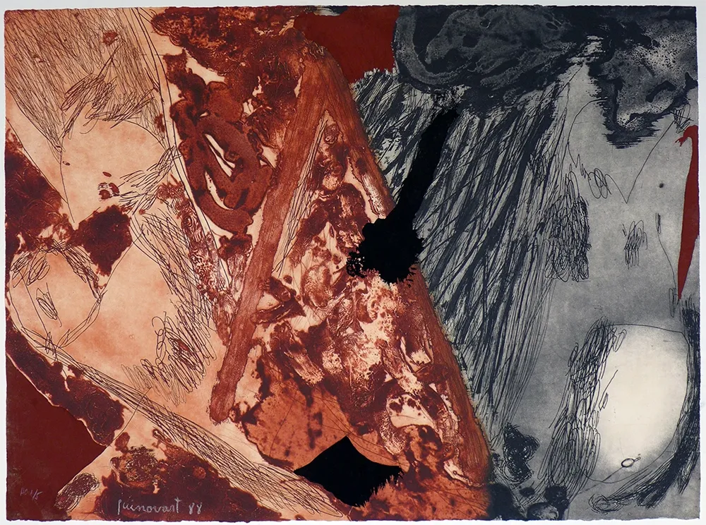 Grabado Guinovart - Tierra quemada