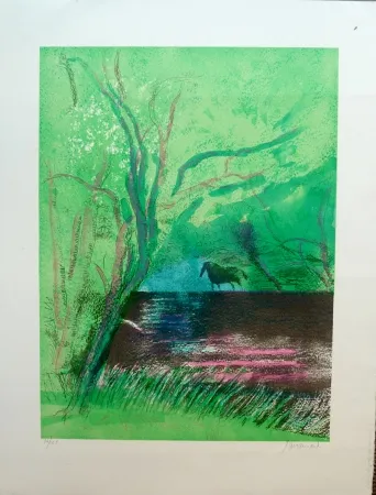 Litografía Guiramand - Le Fleuve sous les Feuillages