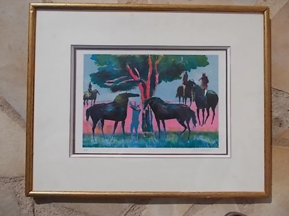 Litografía Guiramand - Les cavaliers