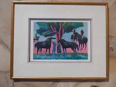 Litografía Guiramand - Les cavaliers