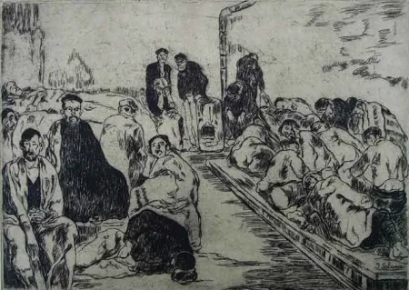 Aguafuerte Gutiérrez Solana  - Casa de dormir