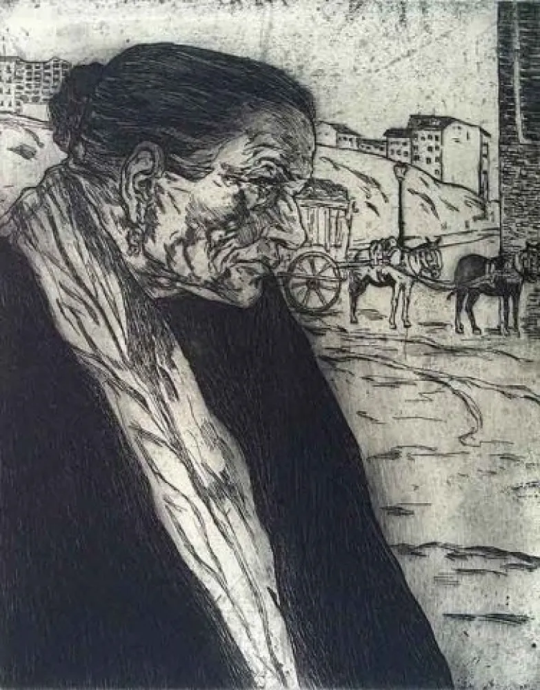 Aguafuerte Gutiérrez Solana  - La Trapera