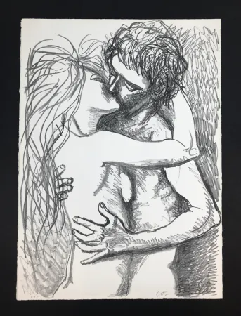 Litografía Guttuso - Abbraccio