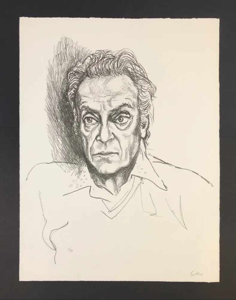 Litografía Guttuso - Autoritratto