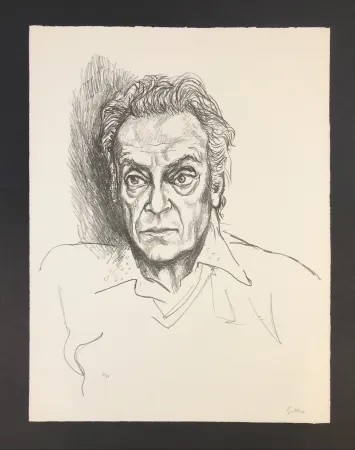 Litografía Guttuso - Autoritratto