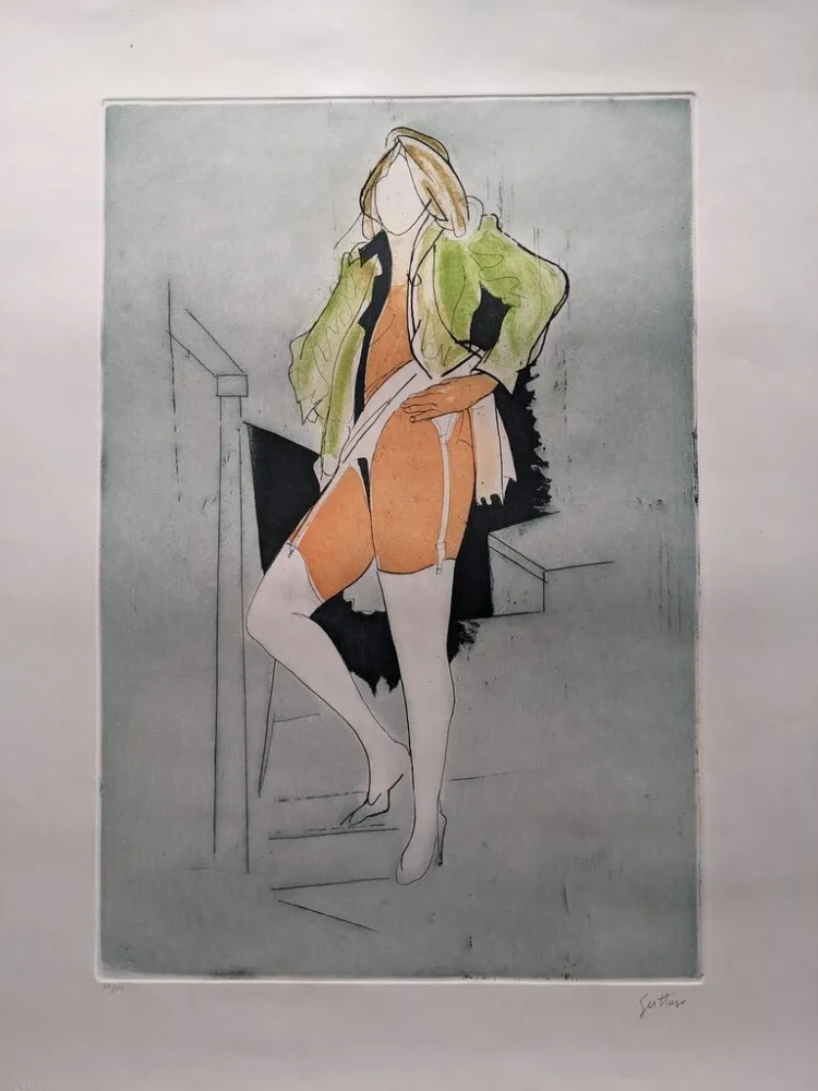 Aguafuerte Y Aguatinta Guttuso - Calze Bianche / White Socks