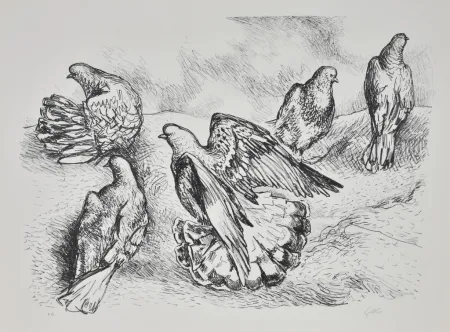 Litografía Guttuso - Colombe