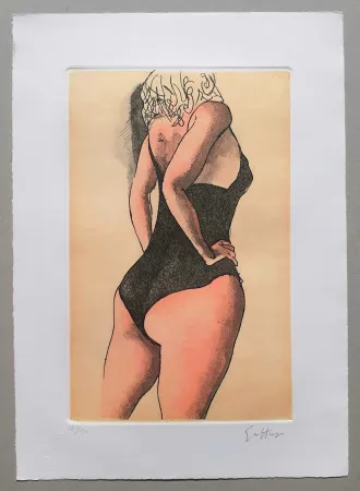 Aguafuerte Y Aguatinta Guttuso - Donna di schiena