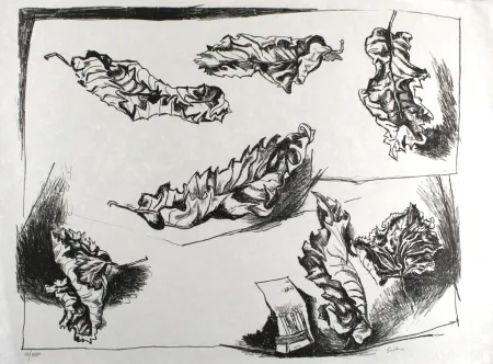 Litografía Guttuso - Foglie