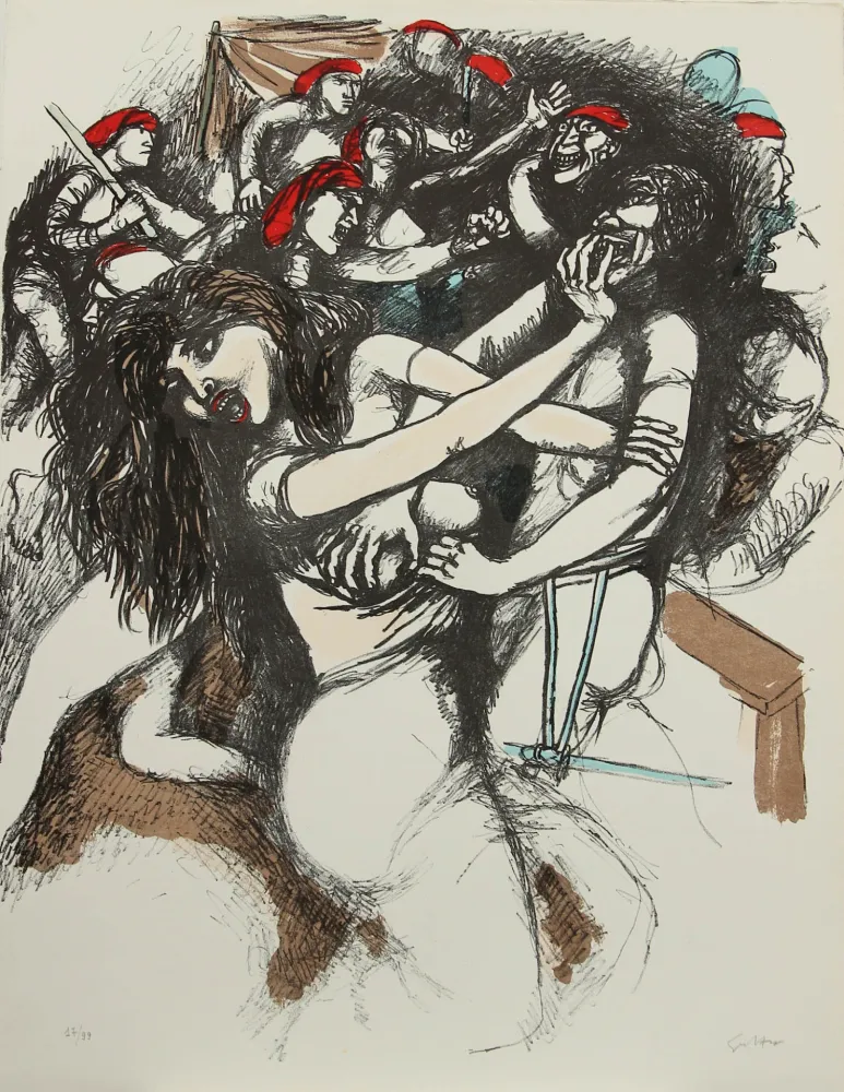 Litografía Guttuso - I VESPRI SICILIANI