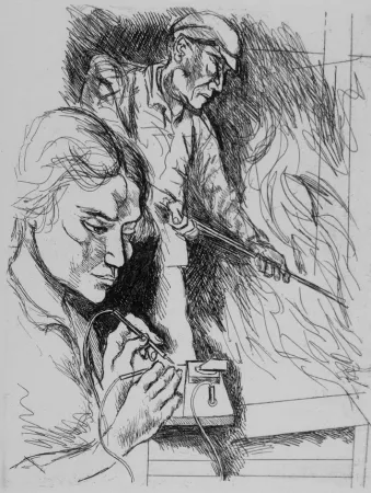 Aguafuerte Guttuso - Il lavoro II