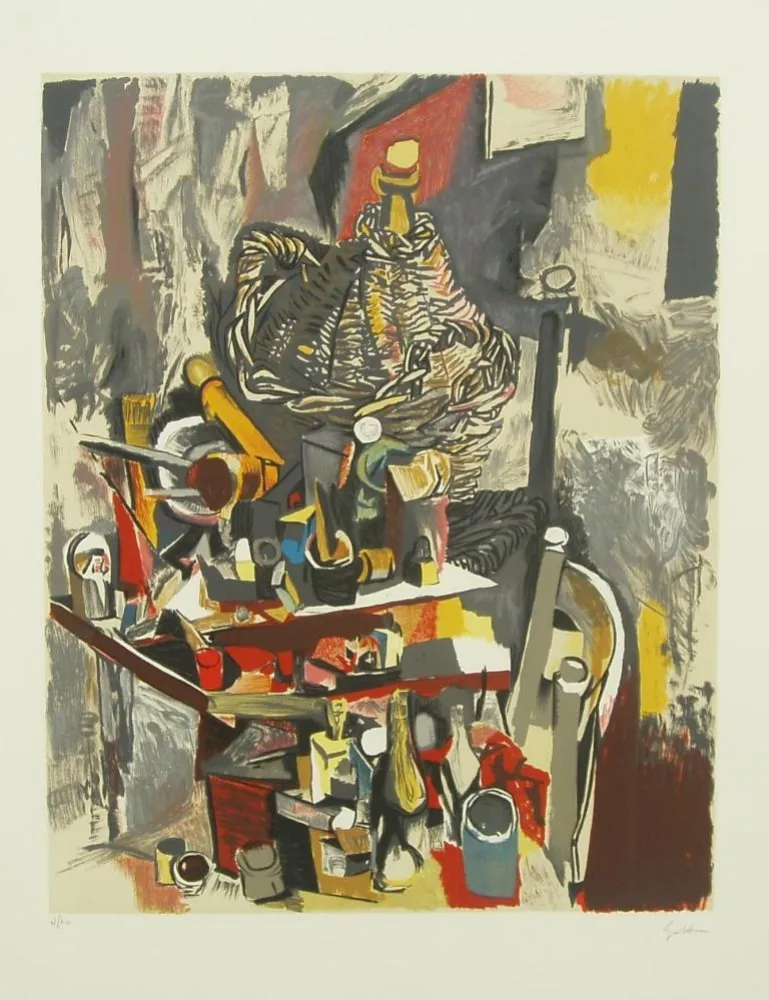 Múltiple Guttuso - INTERNO DELLO STUDIO CON DAMIGIANA