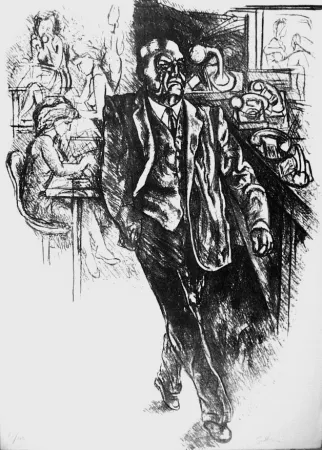 Litografía Guttuso - L'industriale