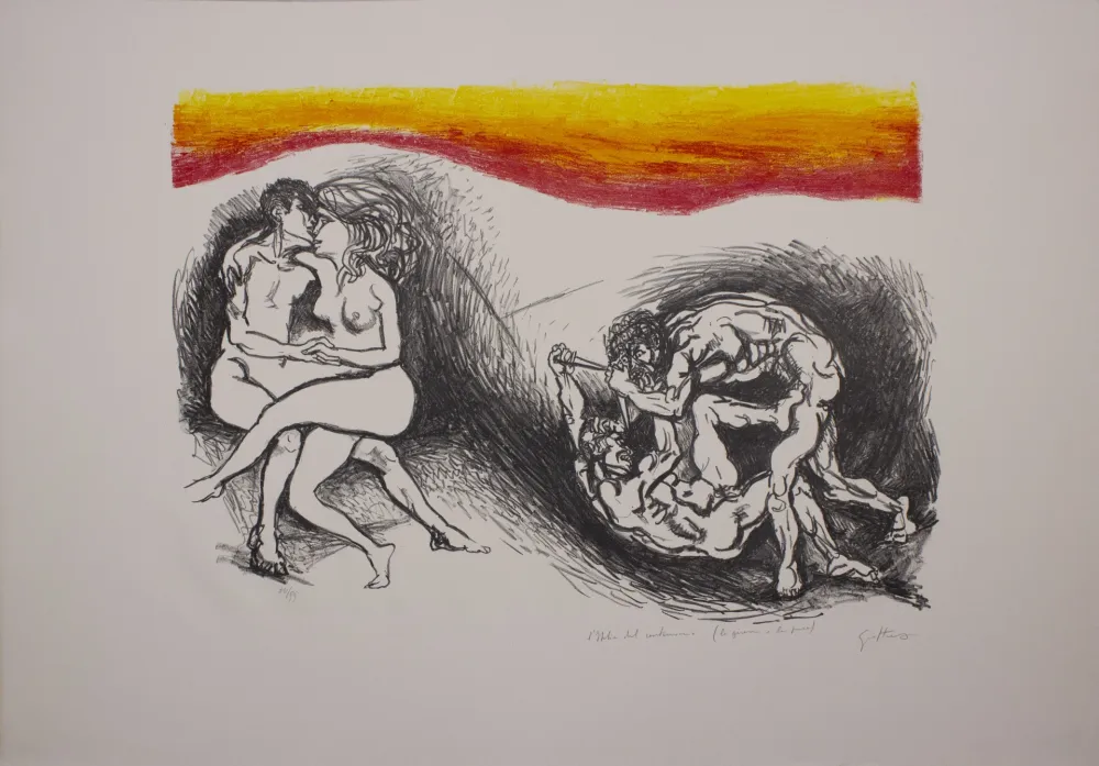 Litografía Guttuso - L'Italia del centenario