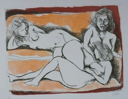 Aguafuerte Y Aguatinta Guttuso - Tre nudi