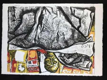 Litografía Guttuso - Uomo con Giornale