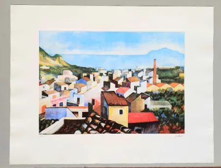 Aguafuerte Y Aguatinta Guttuso - Veduta di Bagheria