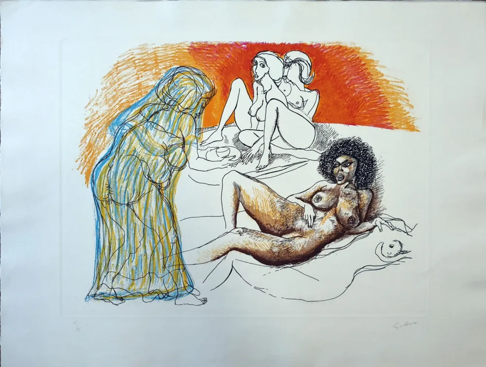 Aguafuerte Guttuso - Zefis a Usbek